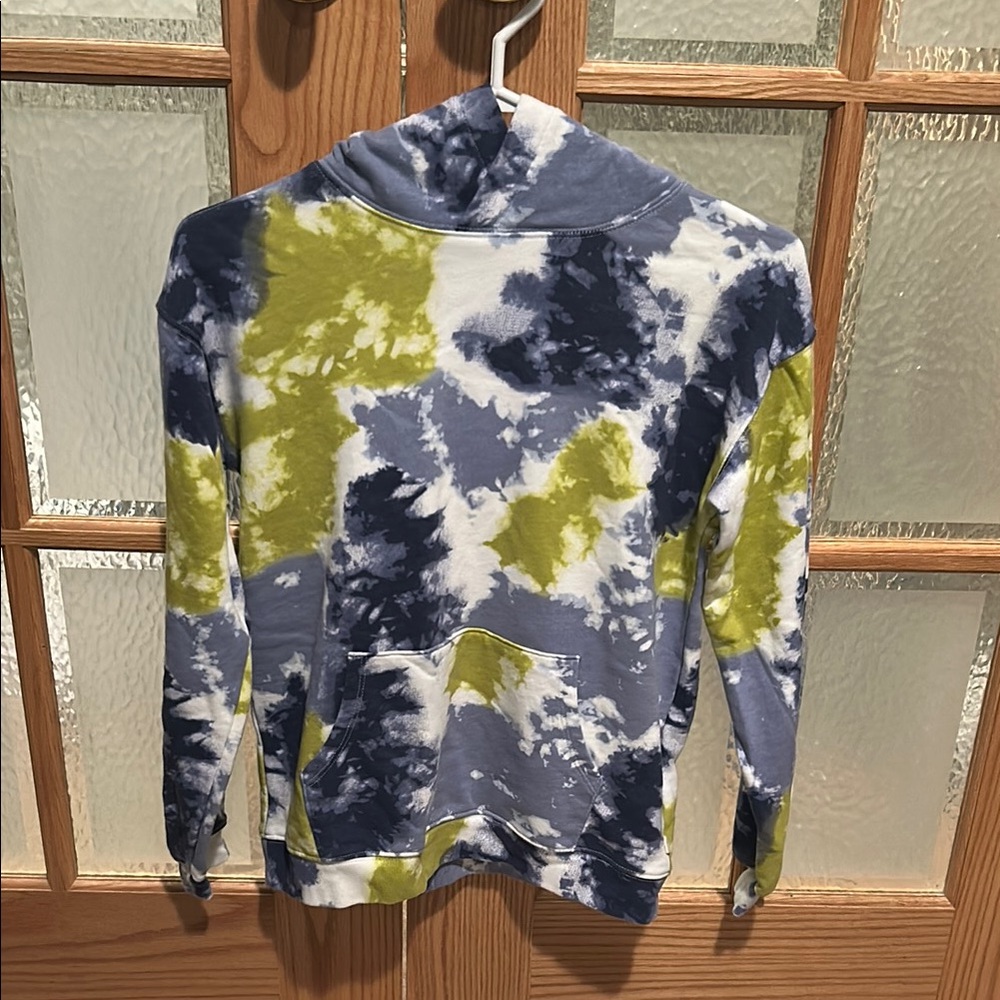 Tie-Dye Hoodie in Blue and Green
